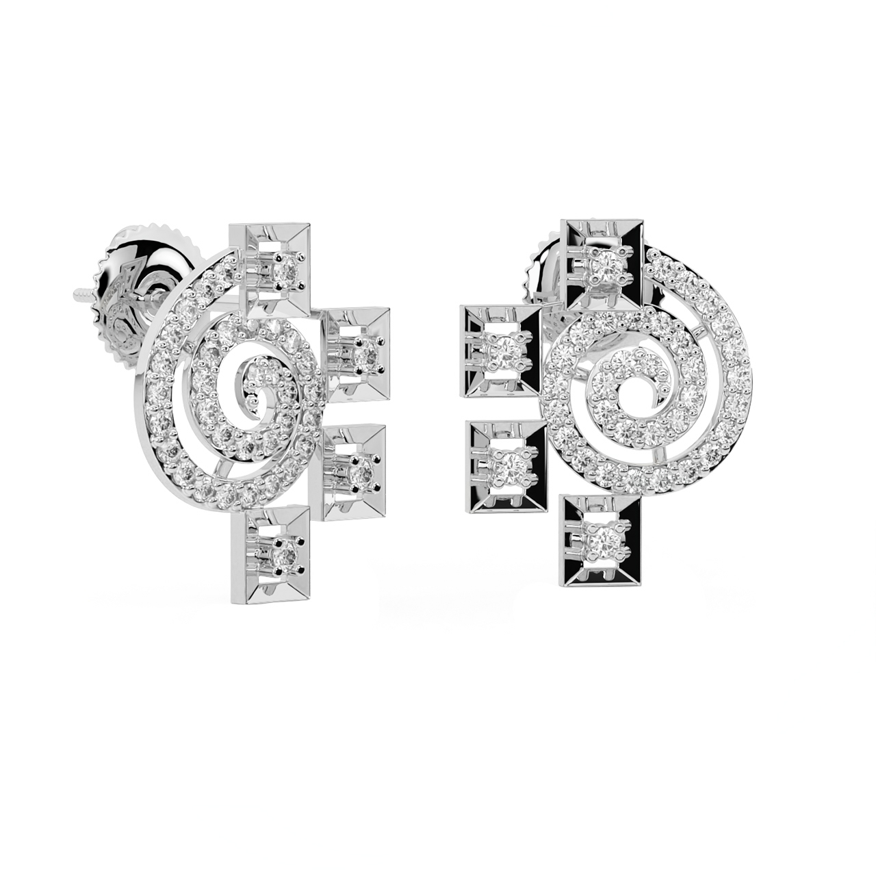 Jagur Round Diamond Stud Earrings