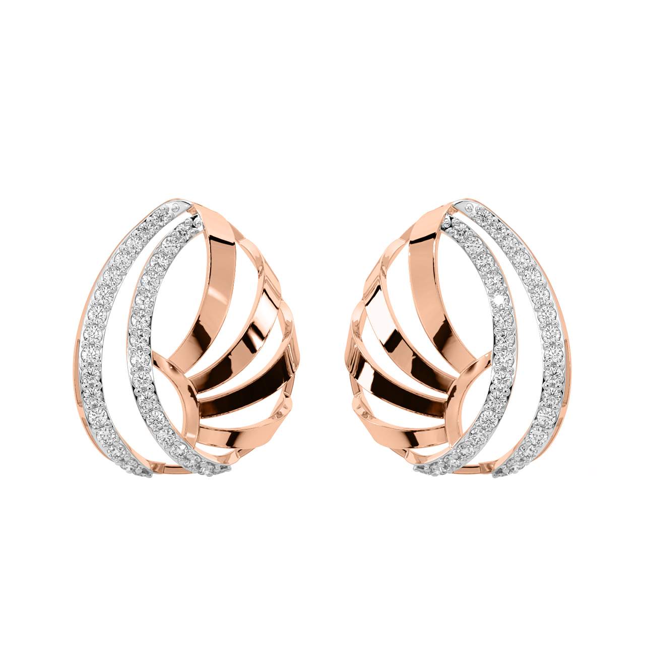 Pamela Round Diamond Stud Earrings