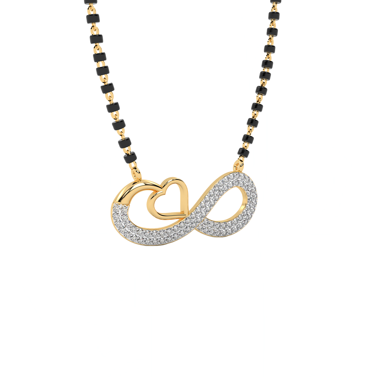 Heart Infinity Design Diamond Mangalsutra