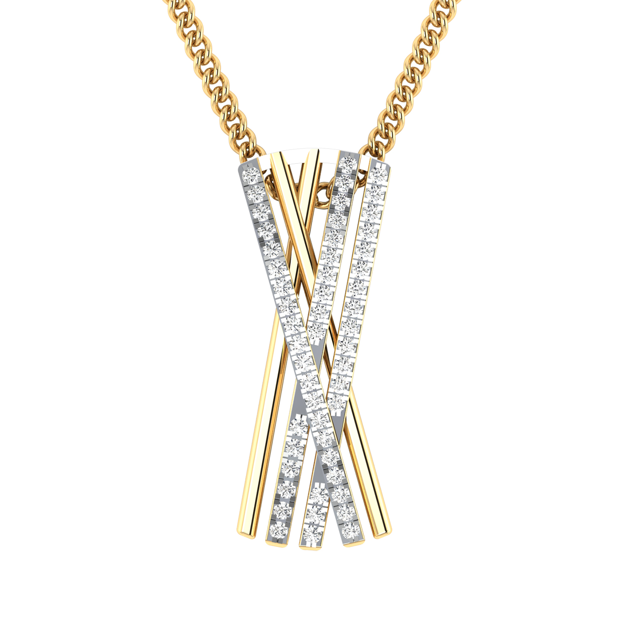 Anna Criss Cross Diamond Pendant For Office Wear