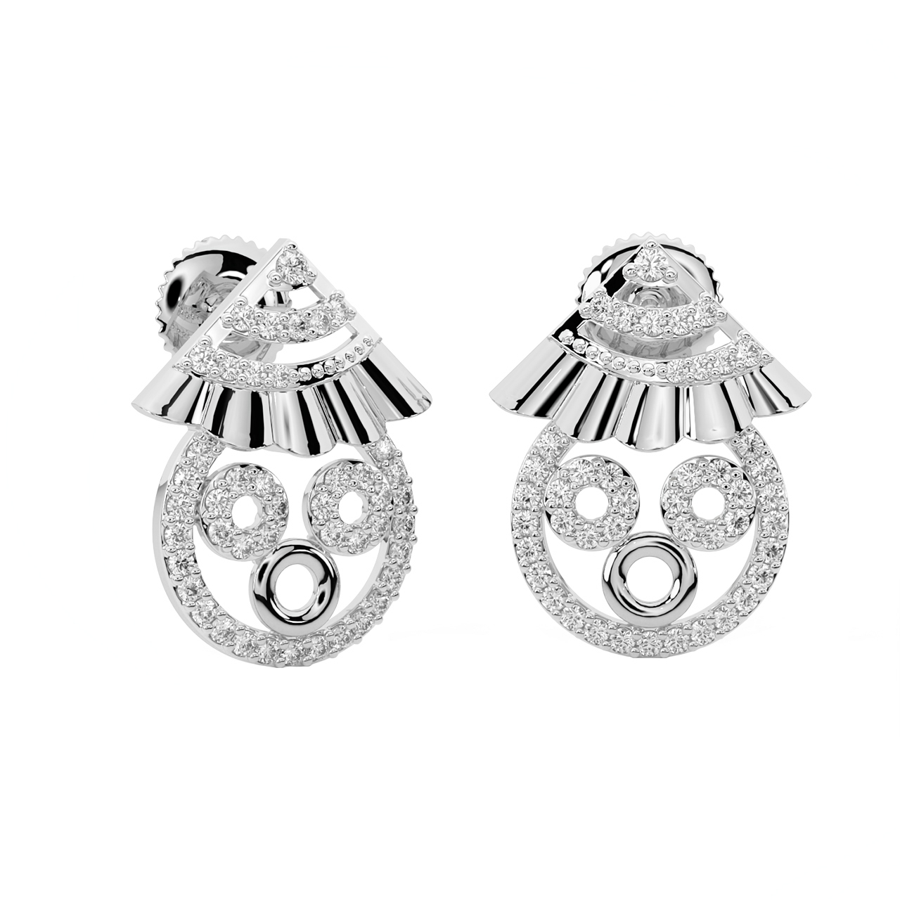Tajsa Round Diamond Stud Earrings