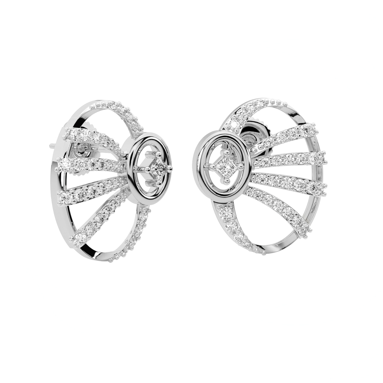 Talon Round Diamond Stud Earrings