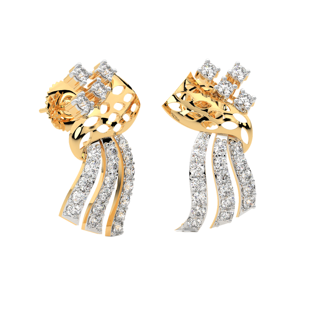 Pluto Round Diamond Stud Earrings