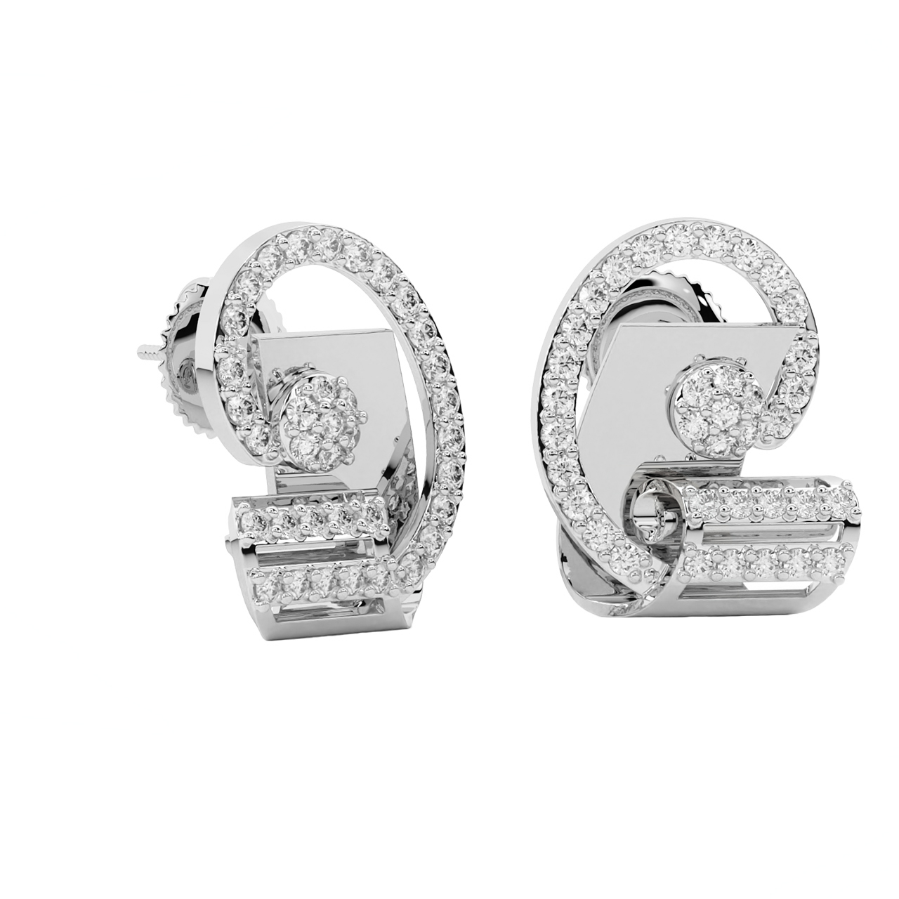 Yaravi Round Diamond Stud Earrings