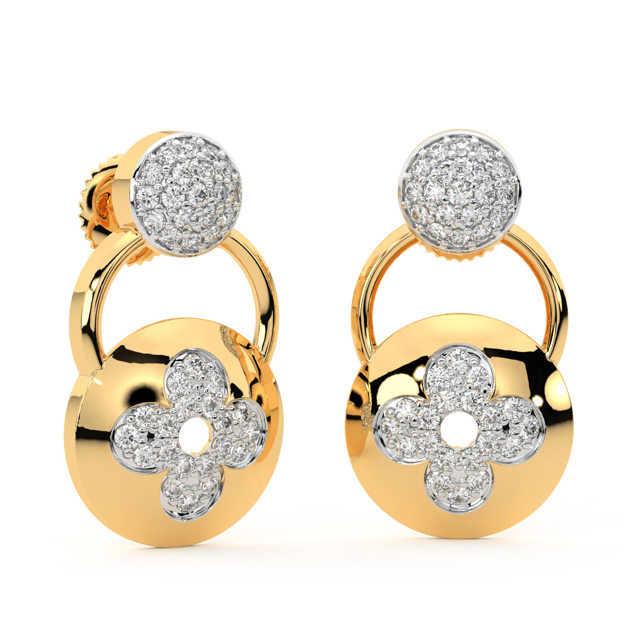 Zeel Round Diamond Earrings