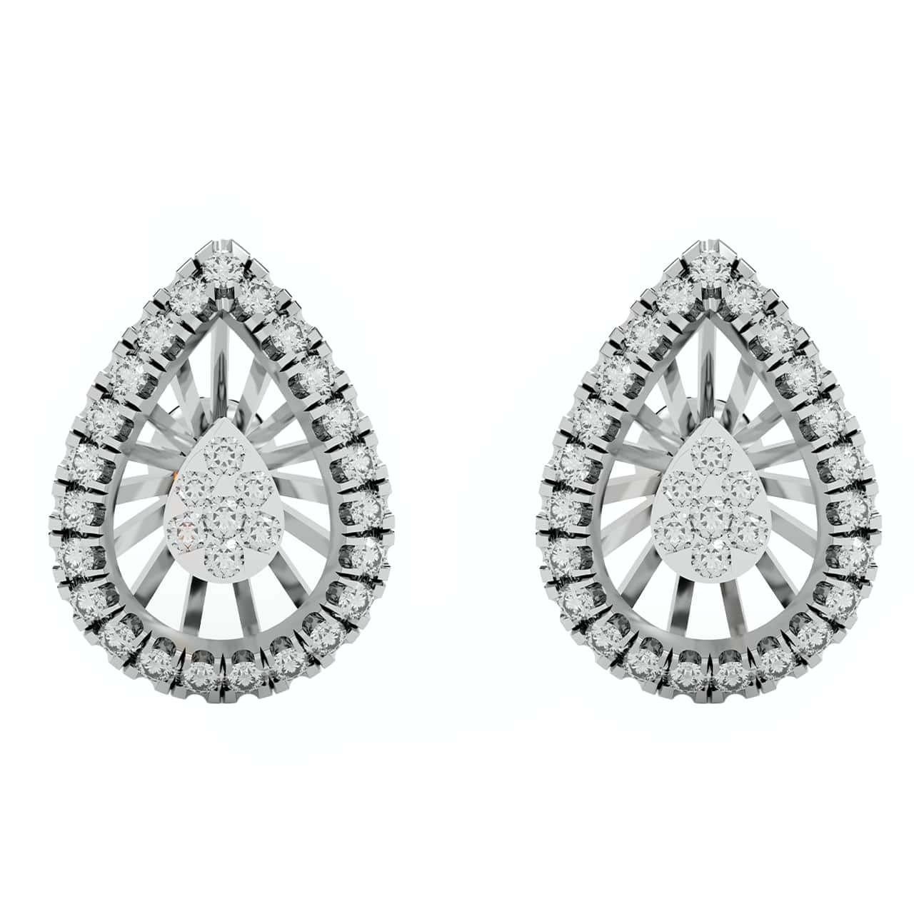 Nova Teardrop Design Diamond Stud Earrings