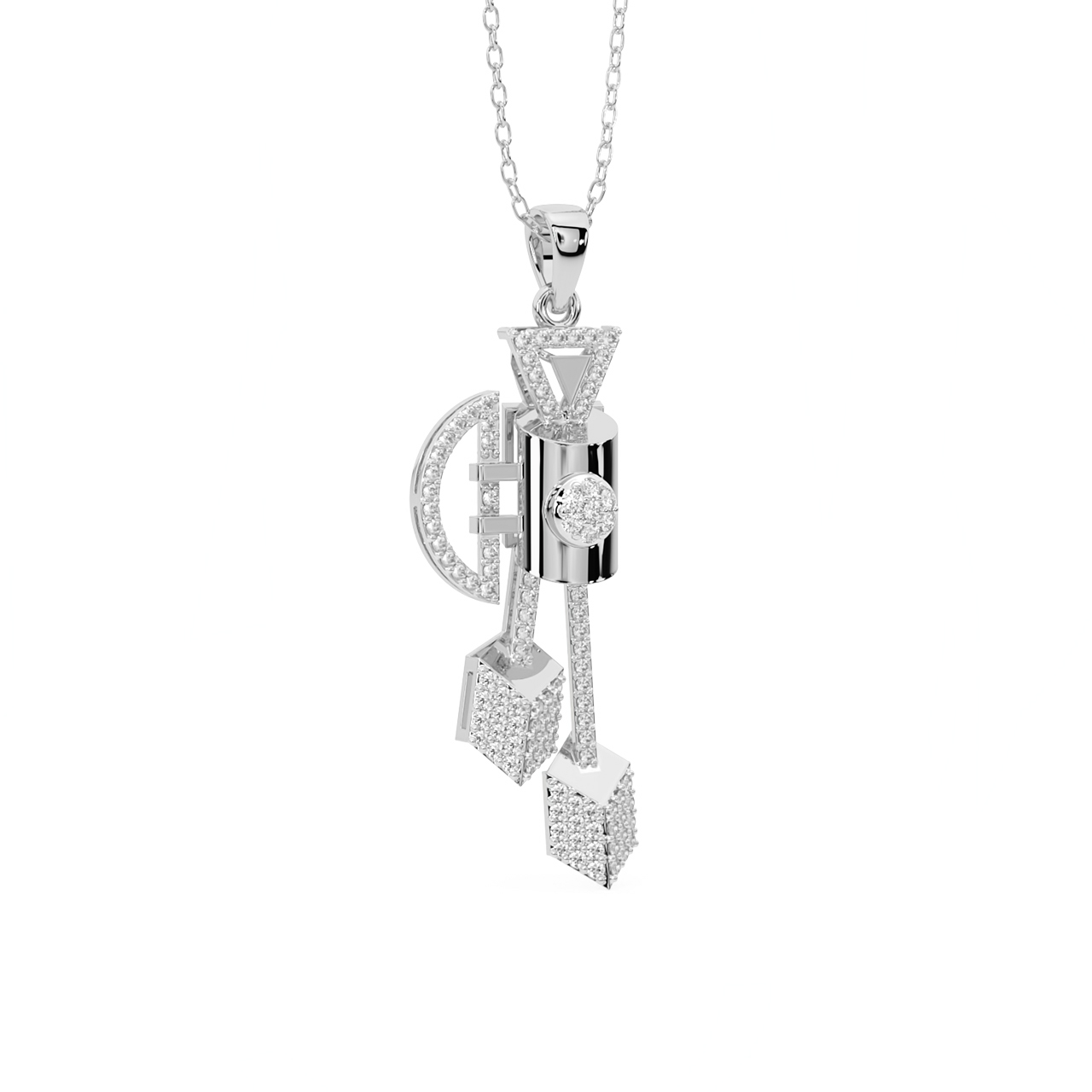 Sven Round Diamond Office Wear Pendant