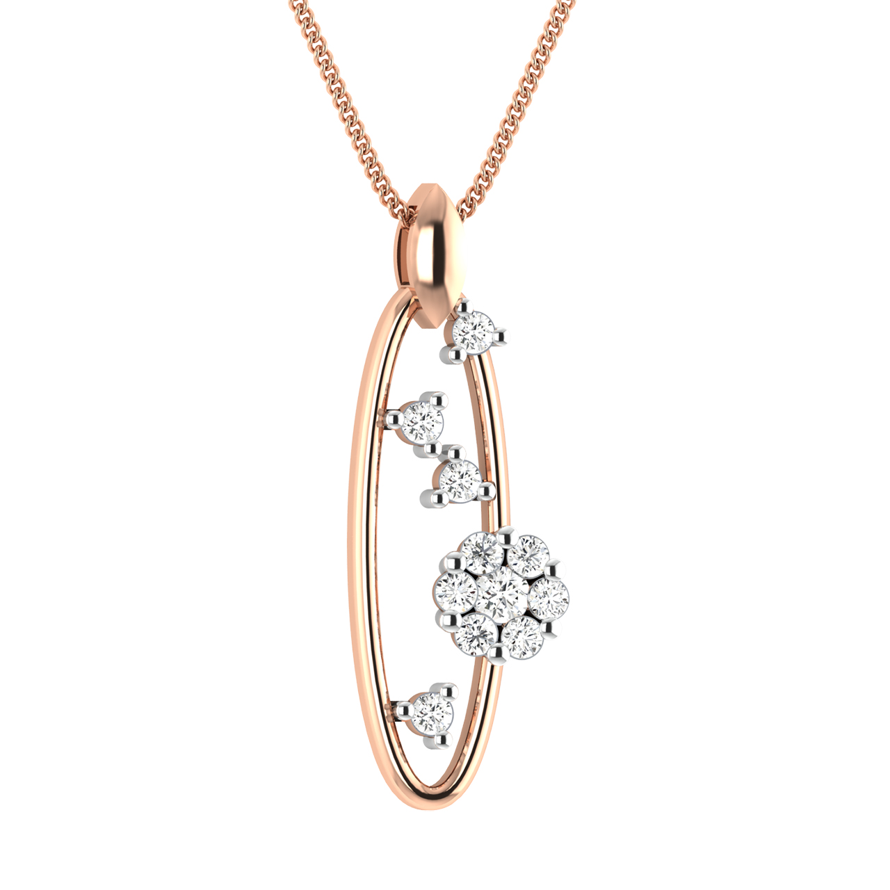 Melker Round Diamond Office Wear Pendant