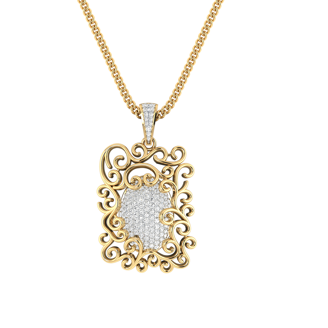 Bexley Square Diamond Pendant For Office