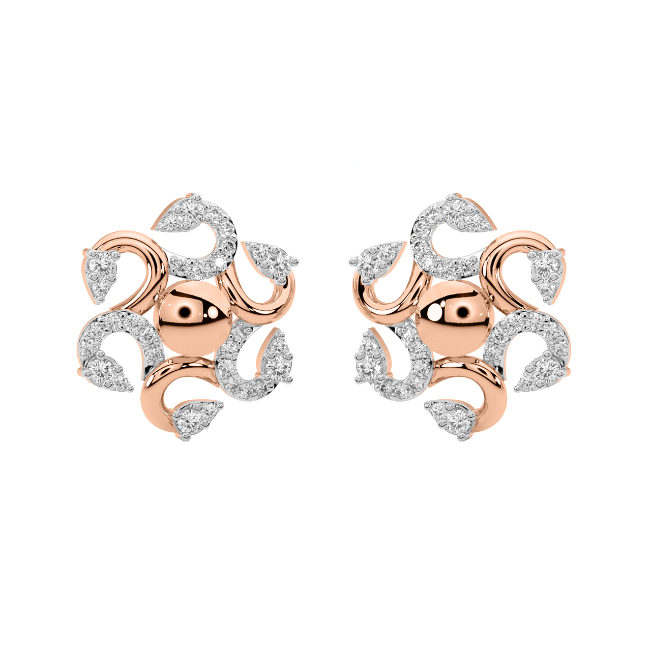 Anghus Round Diamond Stud Earrings