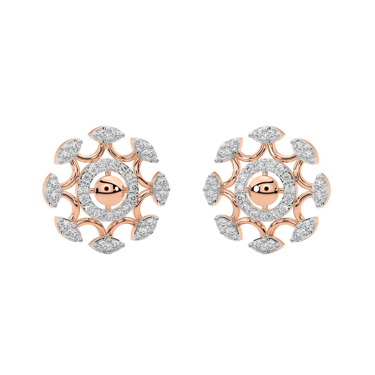 Keary Round Diamond Stud Earrings