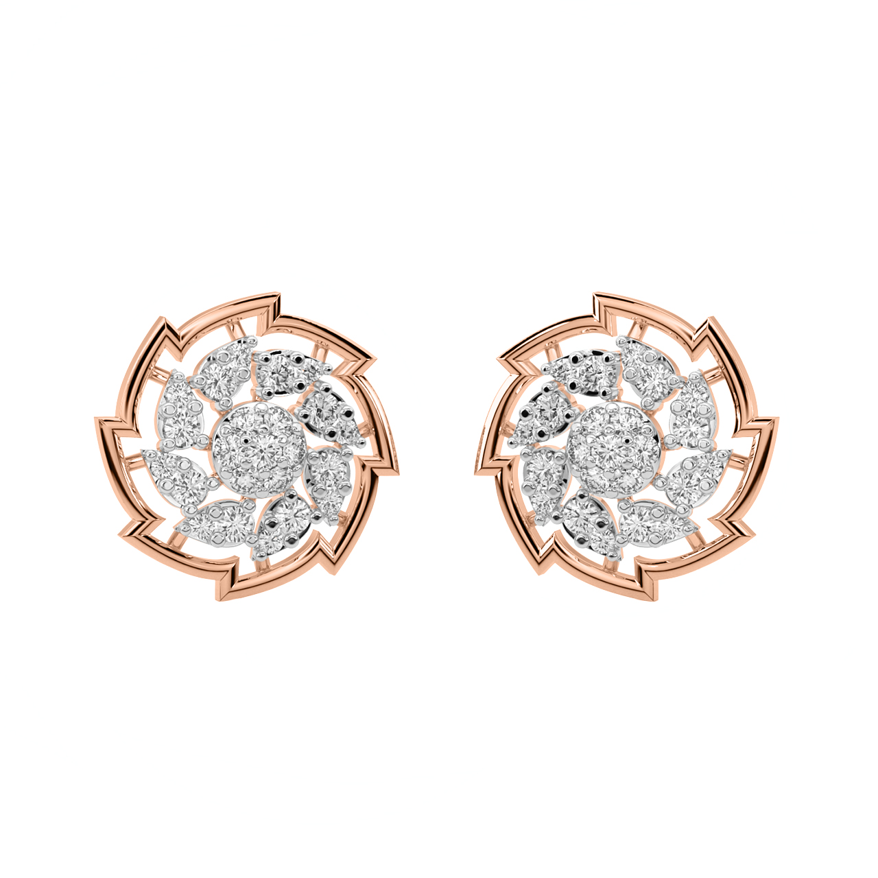 Oran Round Diamond Stud Earrings