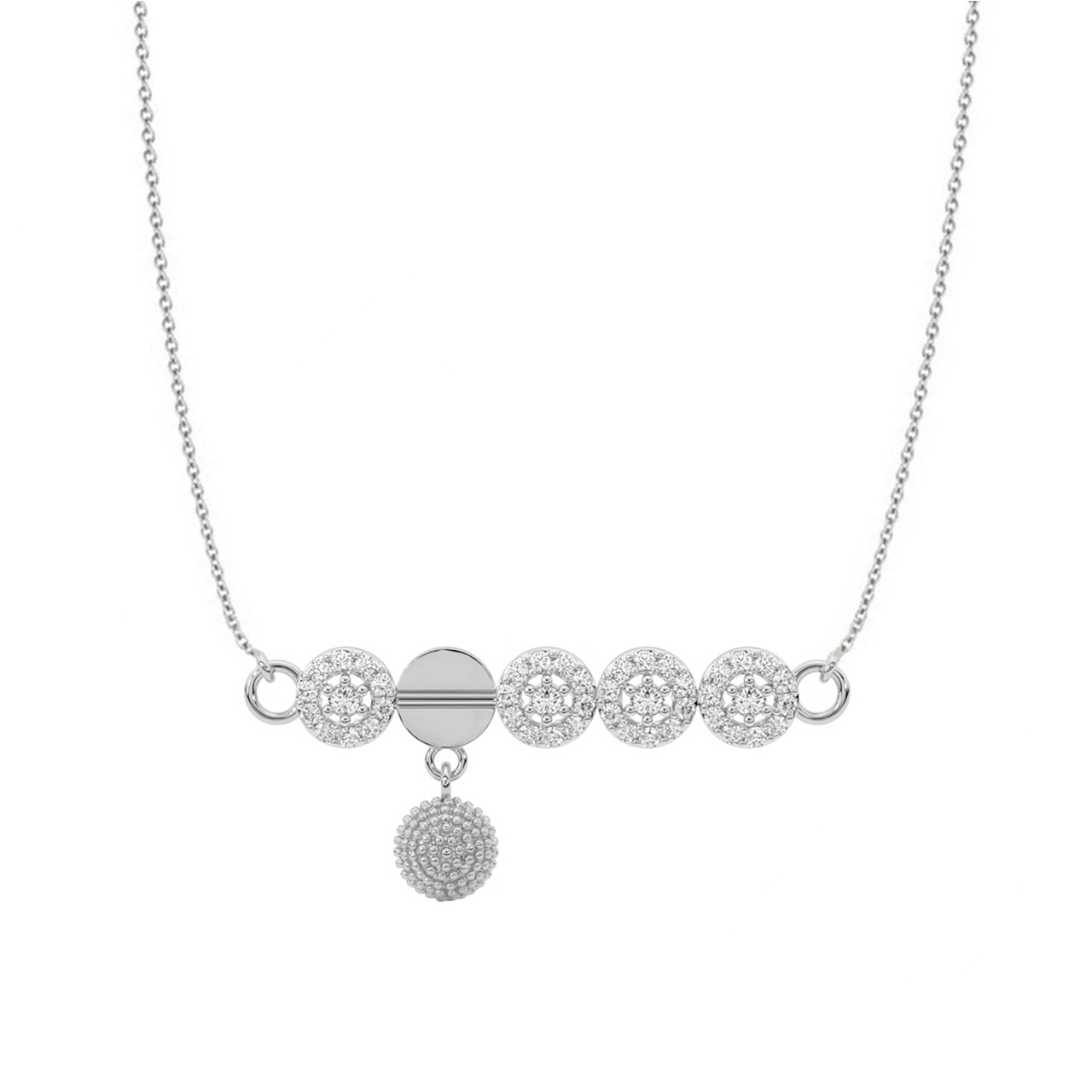 Dot Pattern Diamond Mini Necklace