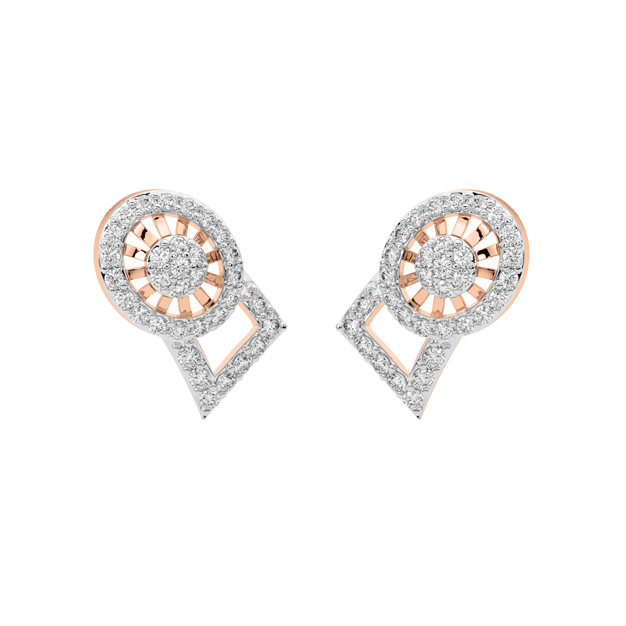 Divsha Round Diamond Stud Earrings