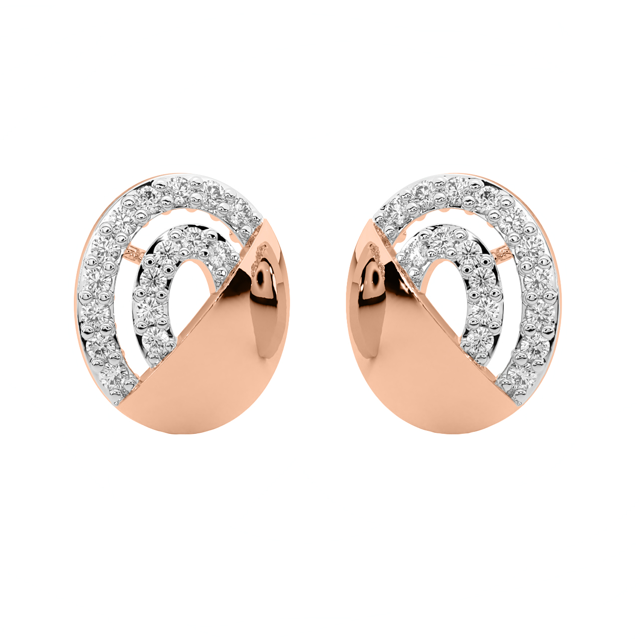 Gavra Round Diamond Stud Earrings