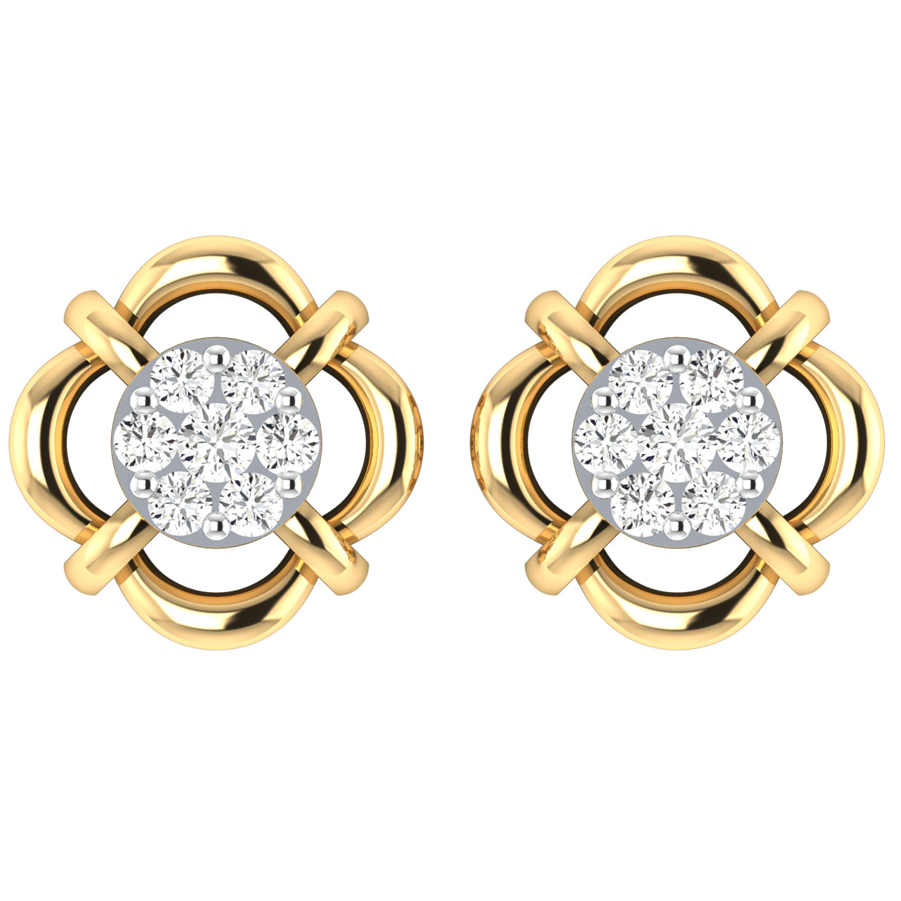 Ena Round Diamond Stud Earrings