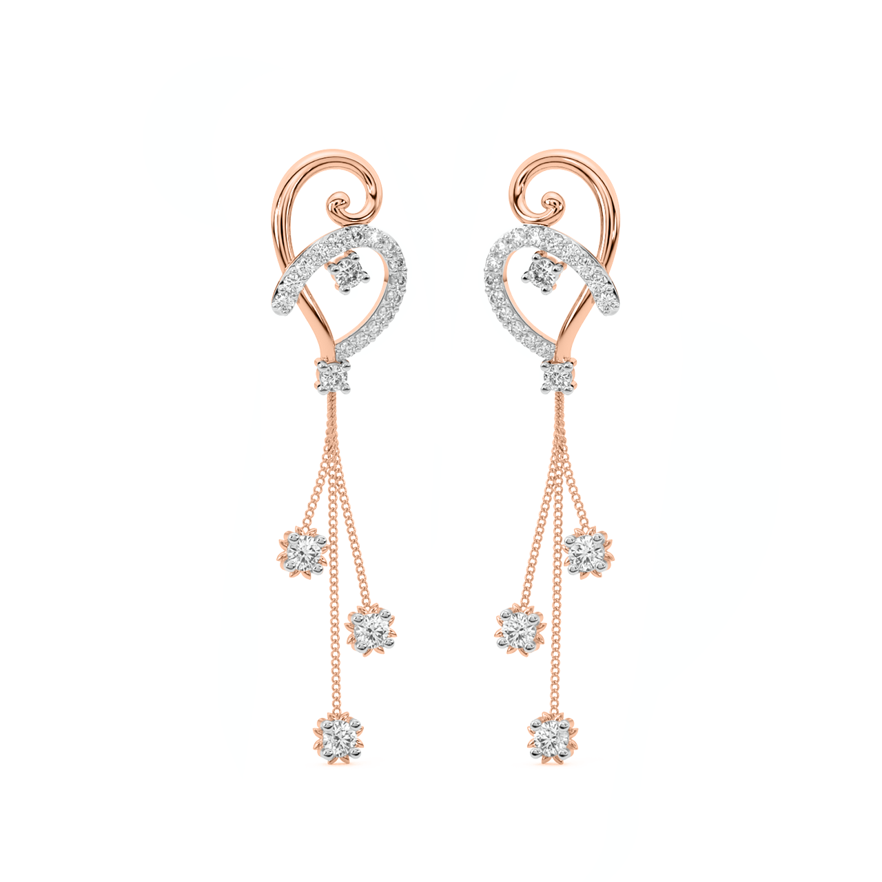 Minako Round Diamond Dangler Earrings