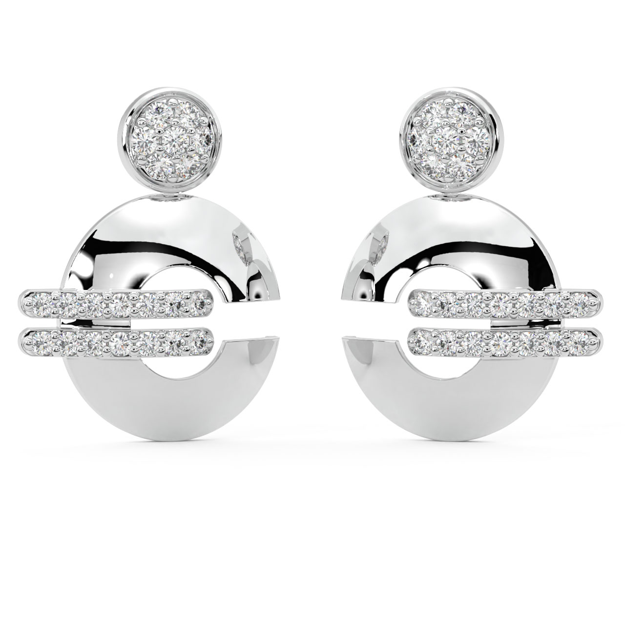 Alona Round Diamond Stud Earrings