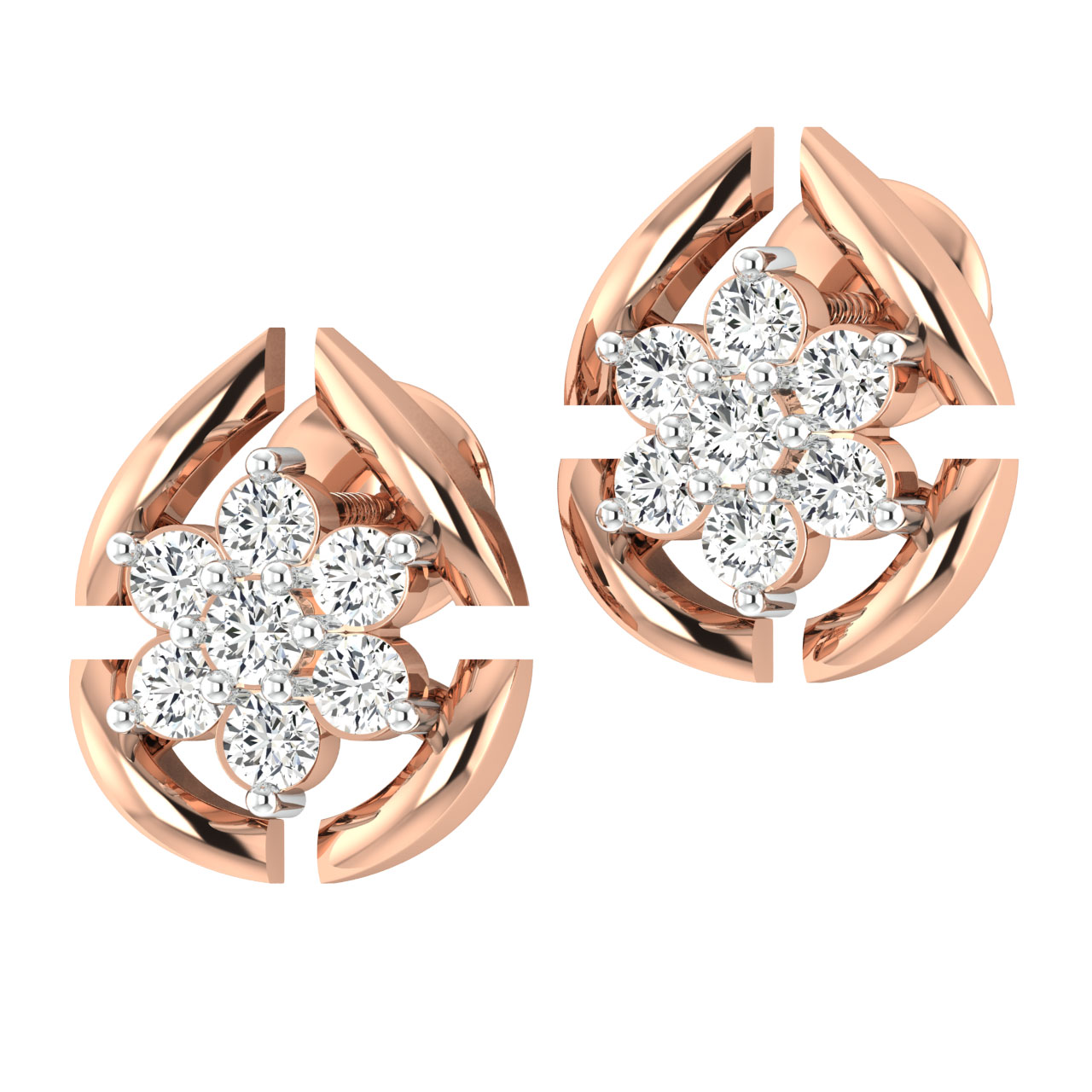 Genesis Round Diamond Stud Earring