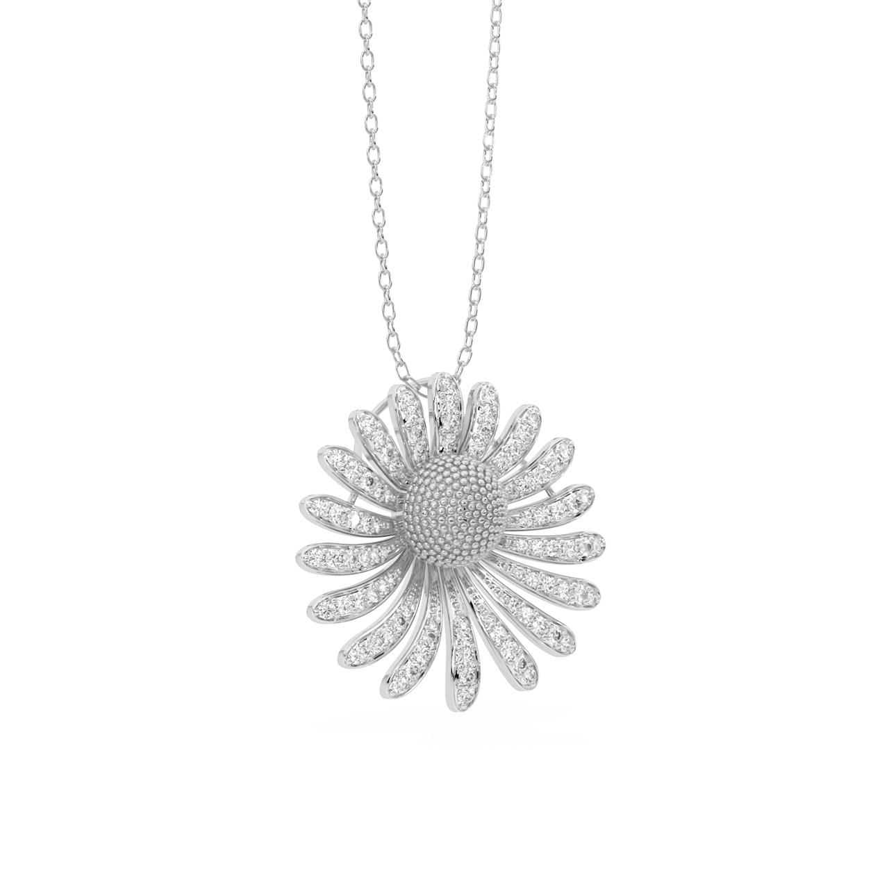 Golden Sunflower Diamond Pendant