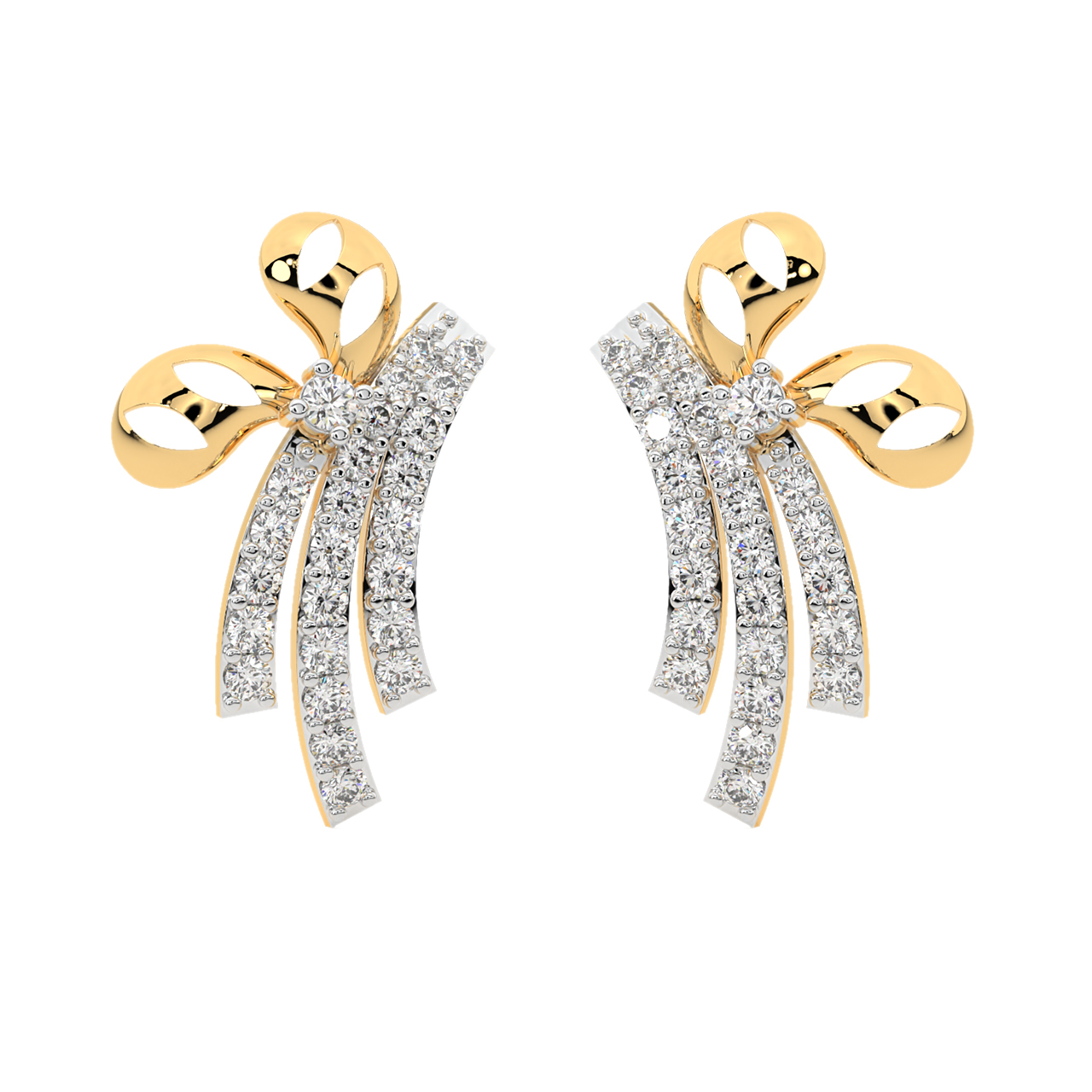 Angelina Round Diamond Stud Earrings