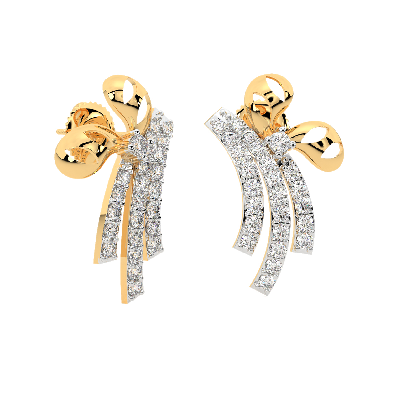 Angelina Round Diamond Stud Earrings