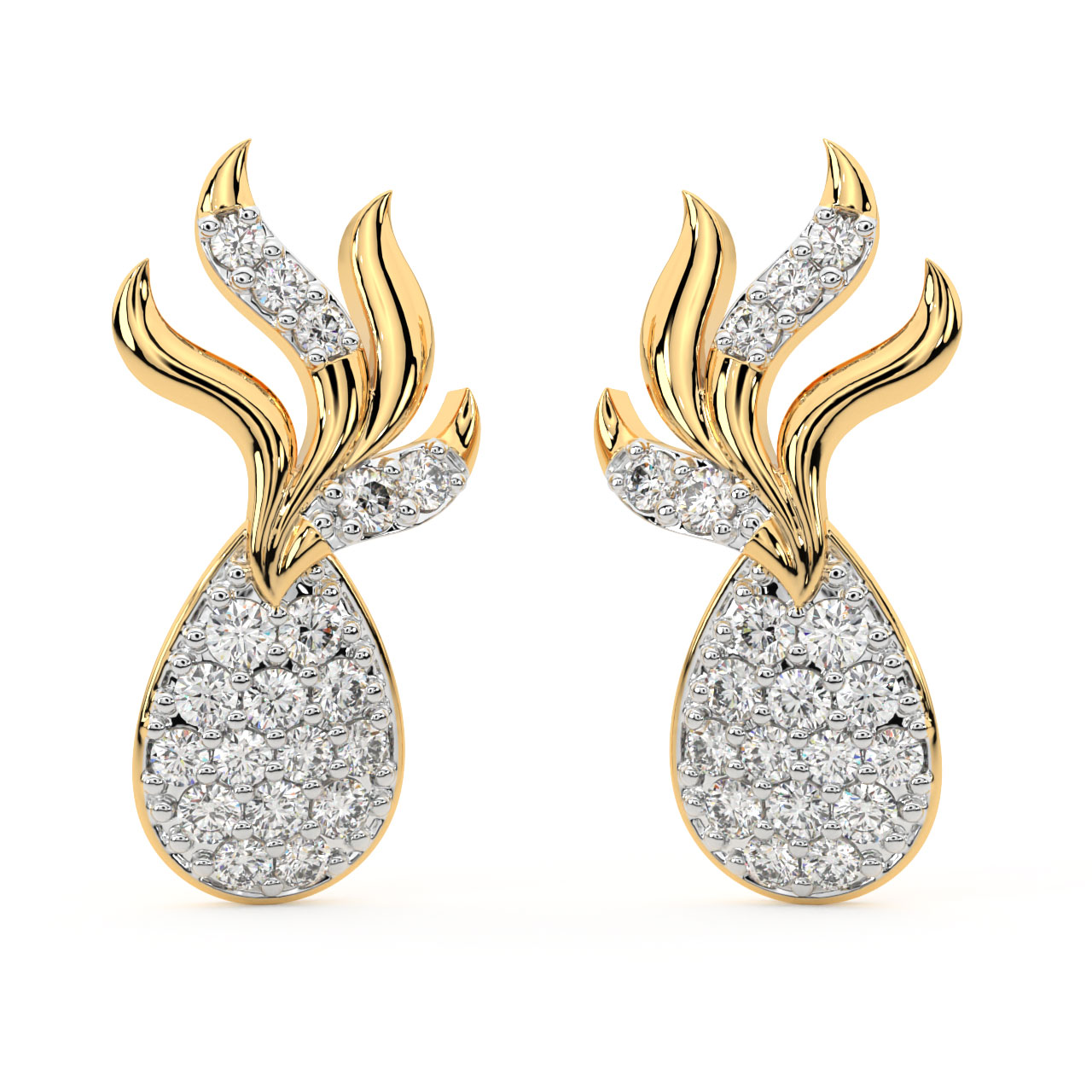 Zindel Round Diamond Stud Earrings