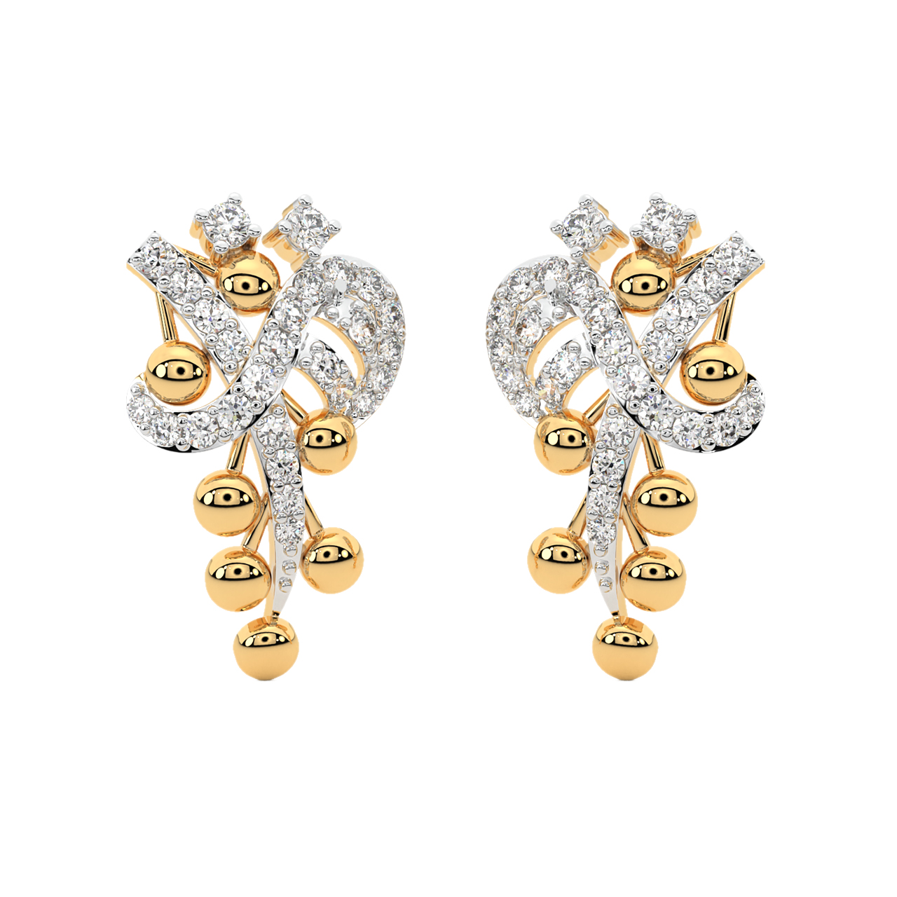 Janet Round Diamond Stud Earrings