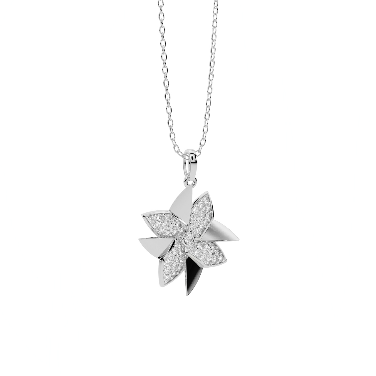 Wind Mill Diamond Pendant