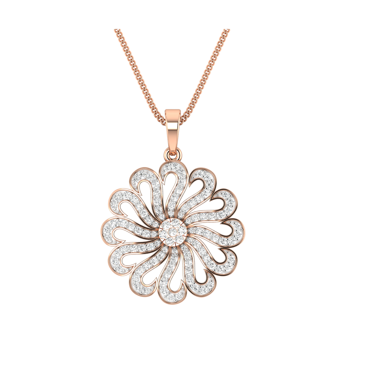 Stylish Floral Diamond Pendant