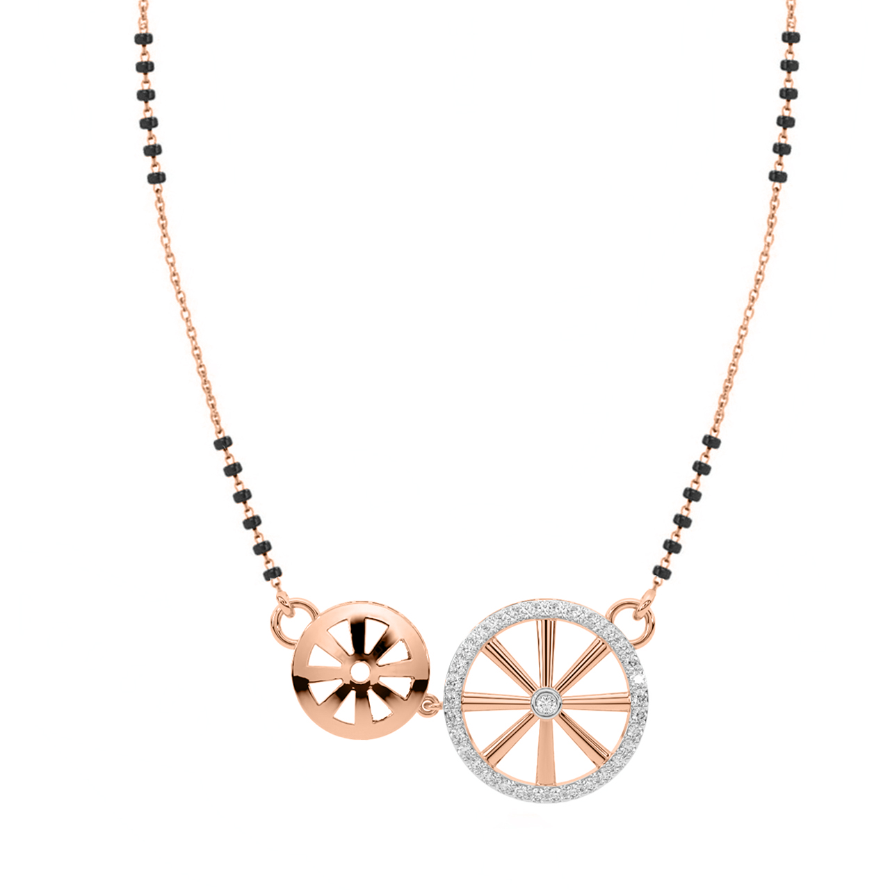 Wheel Diamond Mangalsutra With Chain