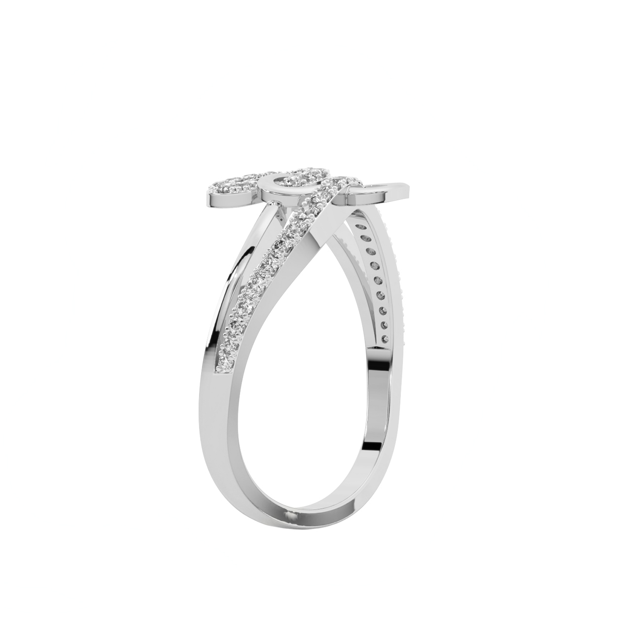 Linked Heart Diamond Ring