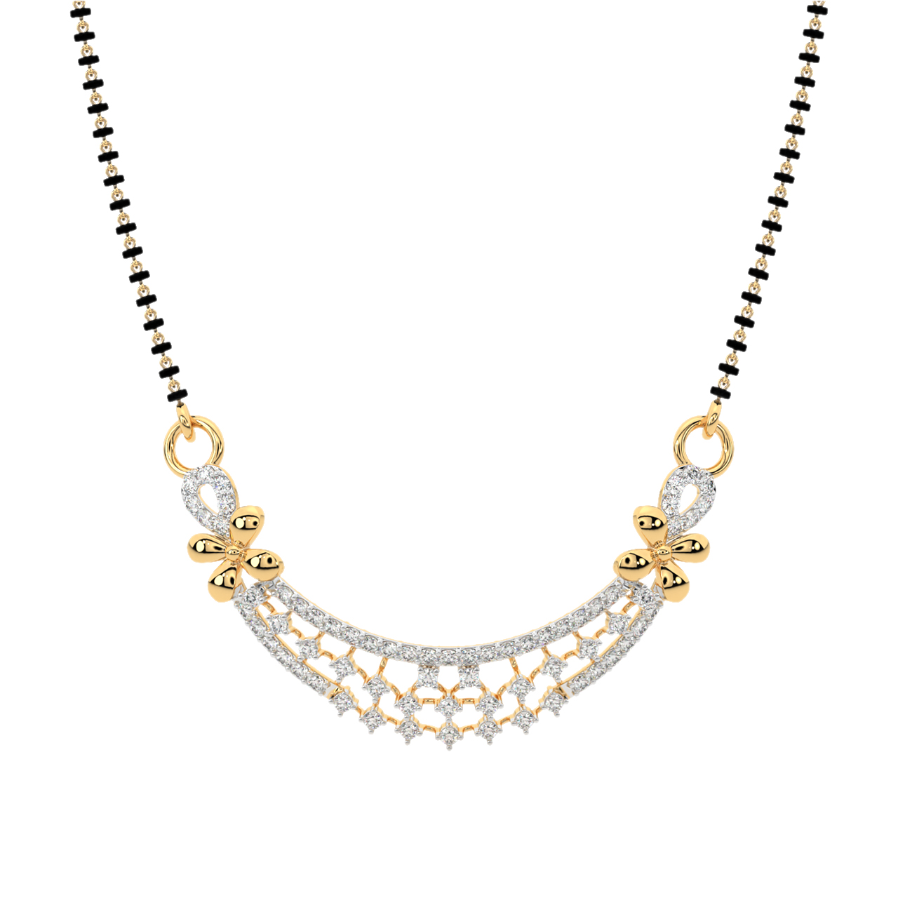 Orel Round Diamond Mangalsutra With Chain