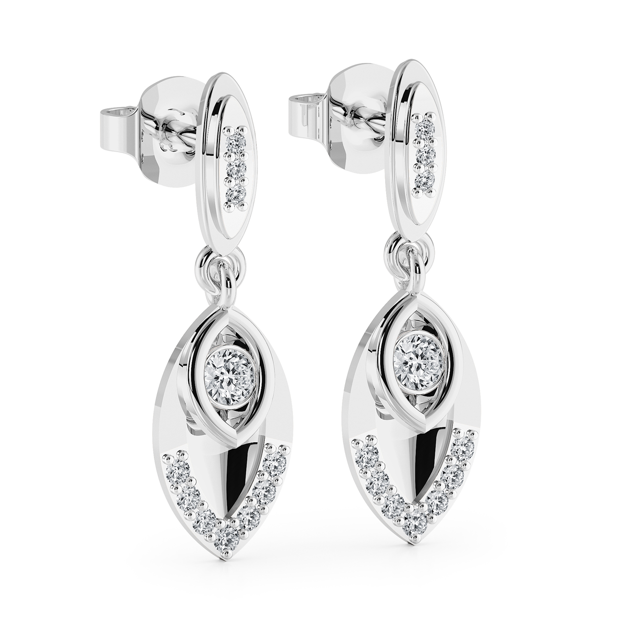 Amazon.com: IGI Certified Platinum Dangle Halo Round-Cut Diamond Earrings  (1 ct, G-H, VS2-SI1): Clothing, Shoes & Jewelry