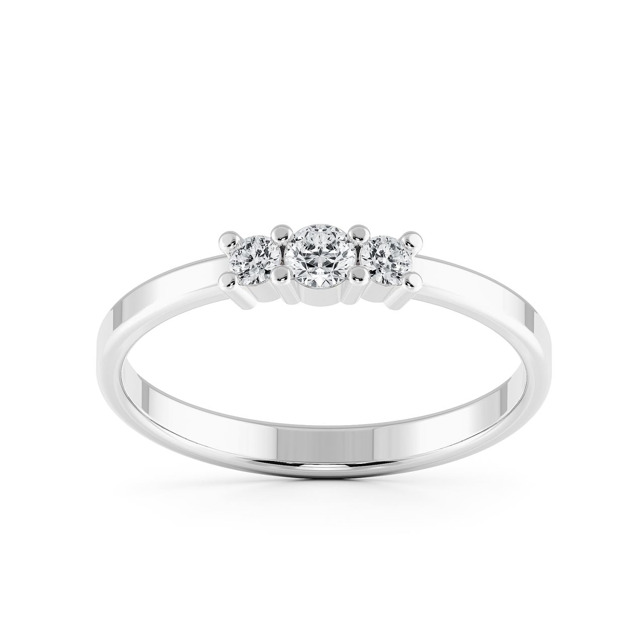 Three Stone Diamond Engagement Ring