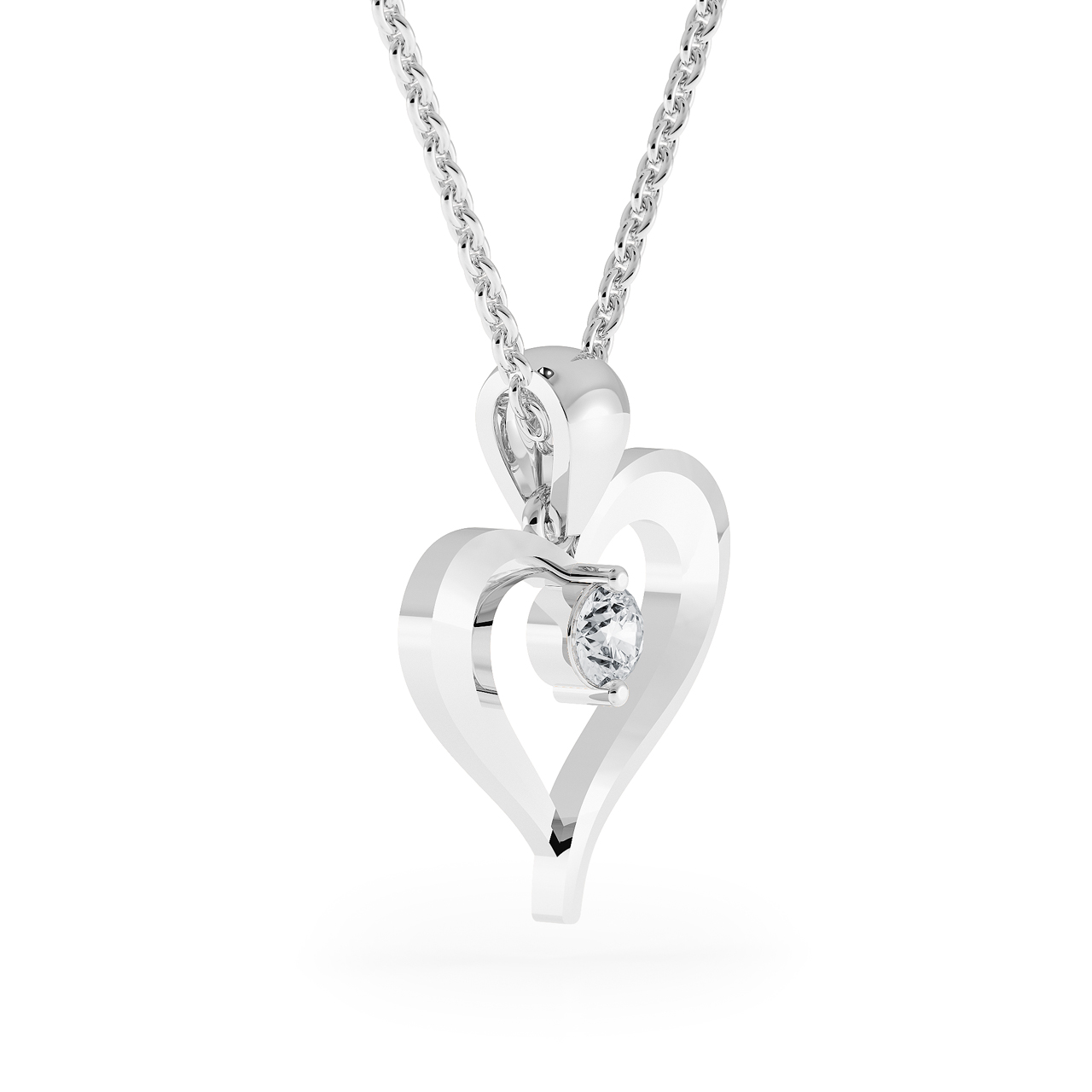 Silver Lab Diamond Heart Pendant | Brilliant Earth