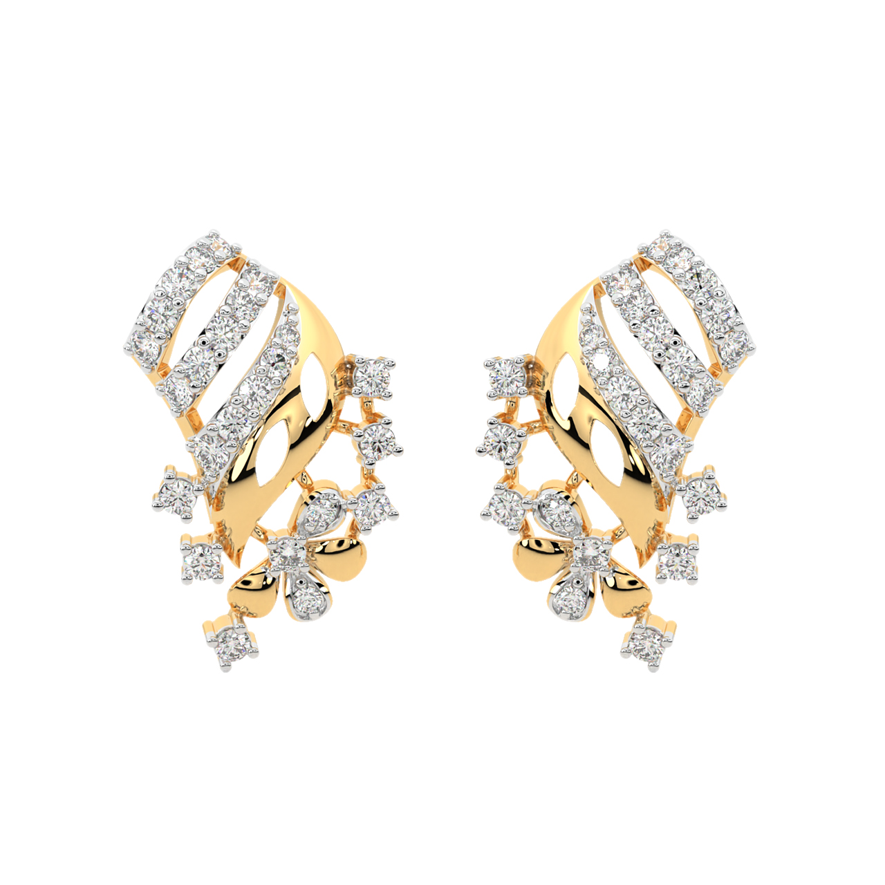 Louise Round Diamond Stud Earrings