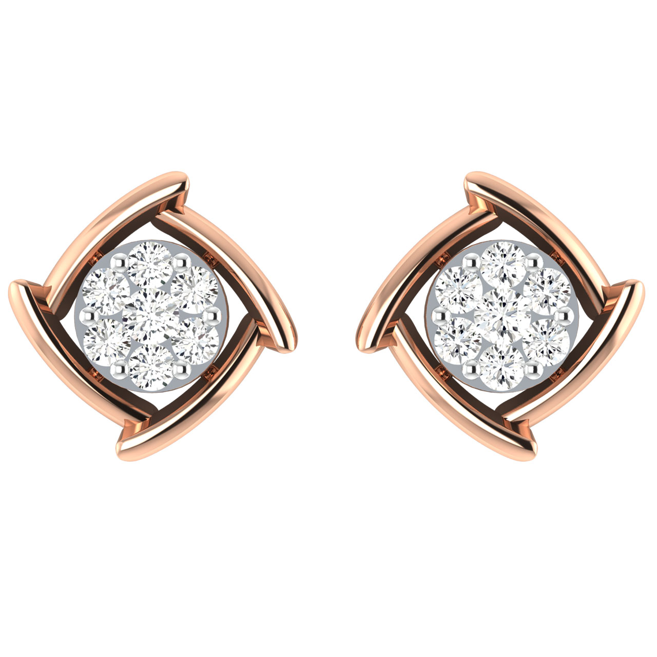 Kano Round Diamond Stud Earrings