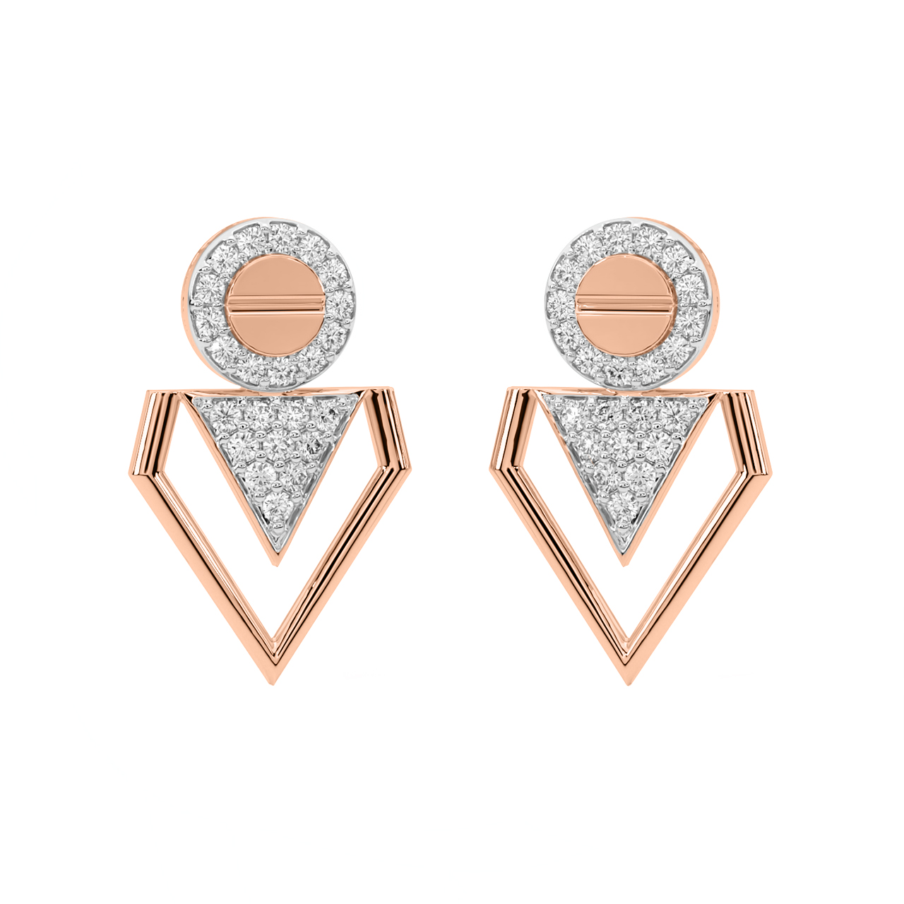 Dirk Round Diamond Stud Earrings