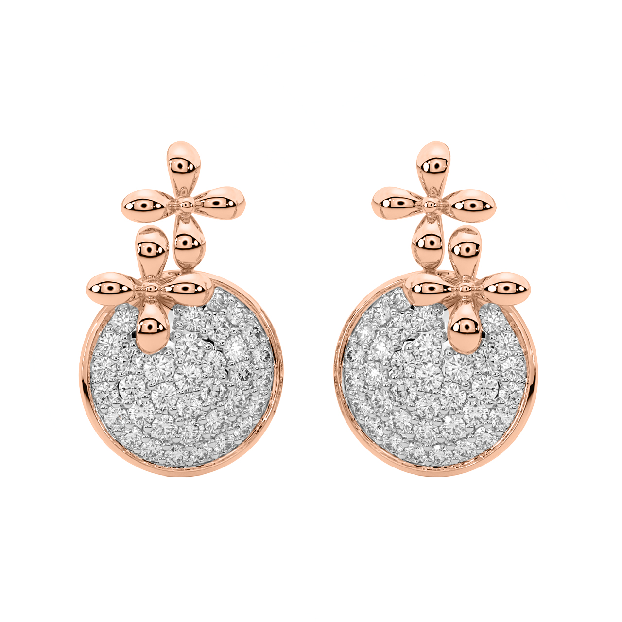 Dael Round Diamond Stud Earrings