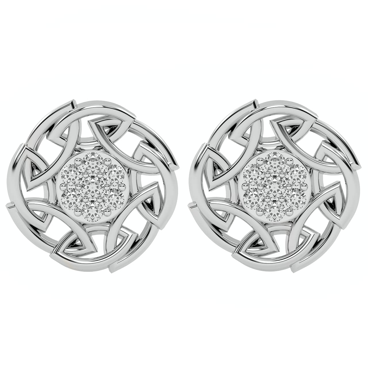 A Late Bloomer Diamond Studded Round Earring