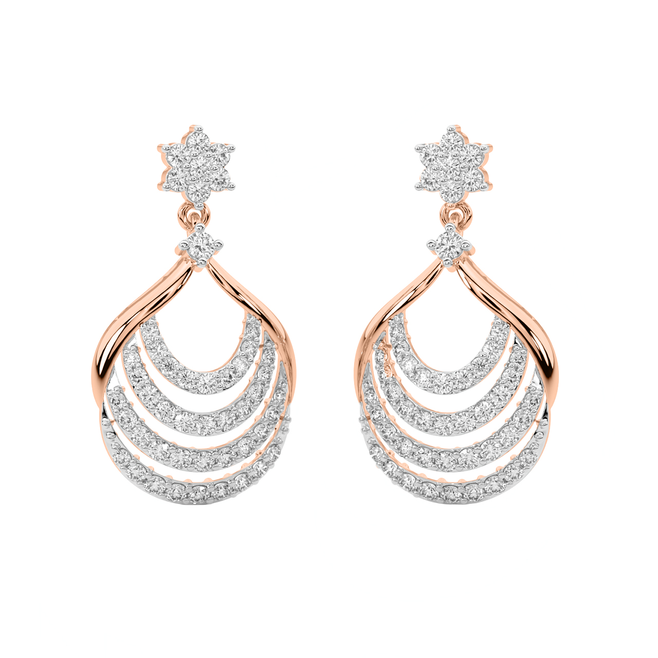 Andy Round Diamond Dangler Earrings