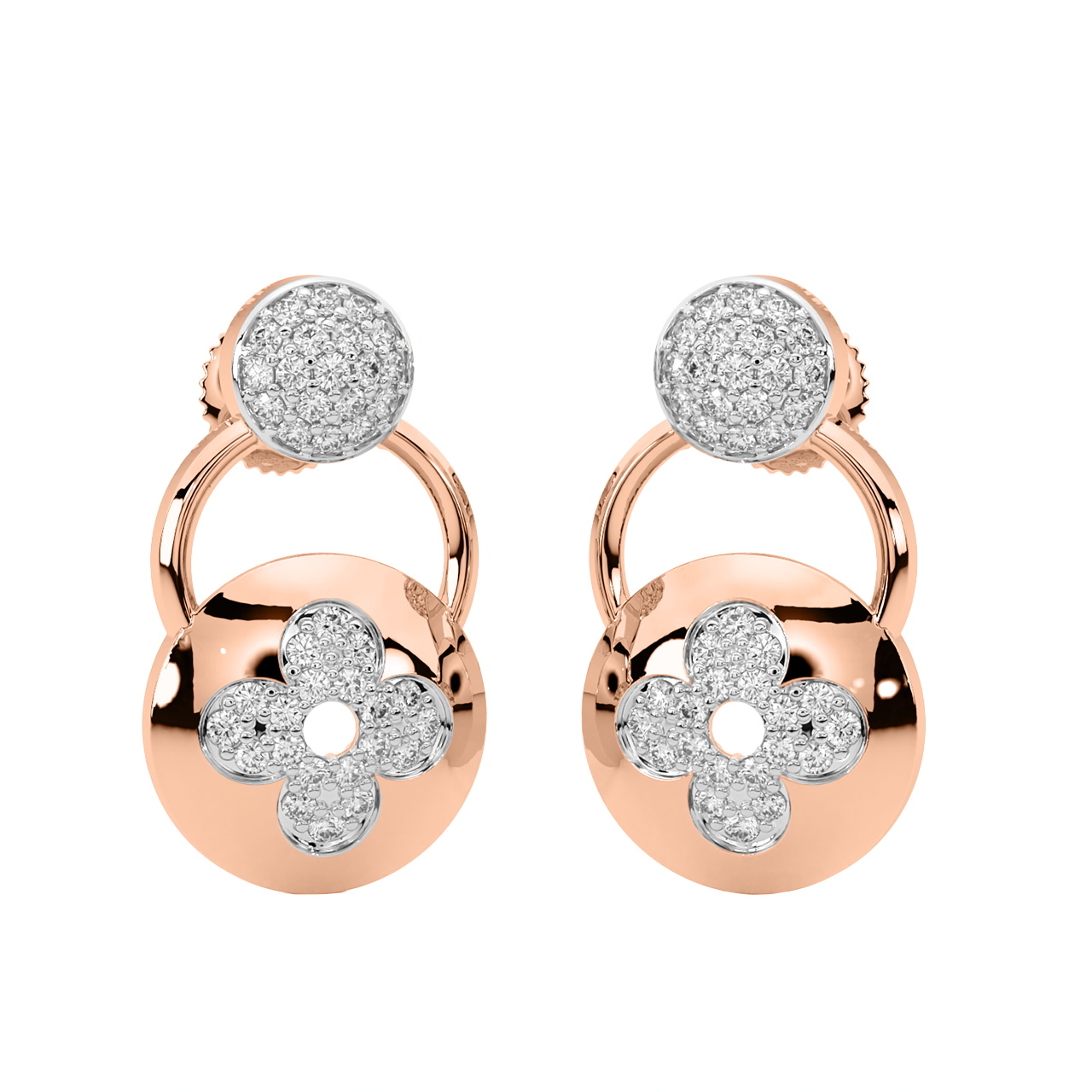 Zeel Round Diamond Earrings