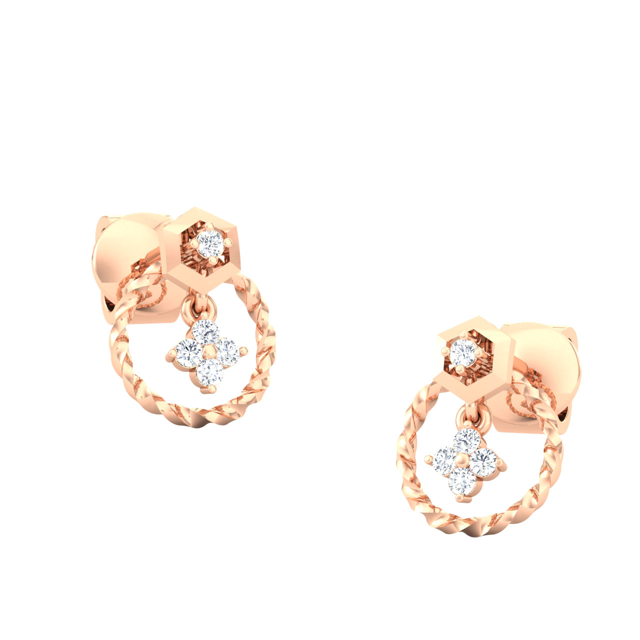 Mia by Tanishq Pour Your Heart 14kt Gold Stud Earrings : Amazon.in: Fashion