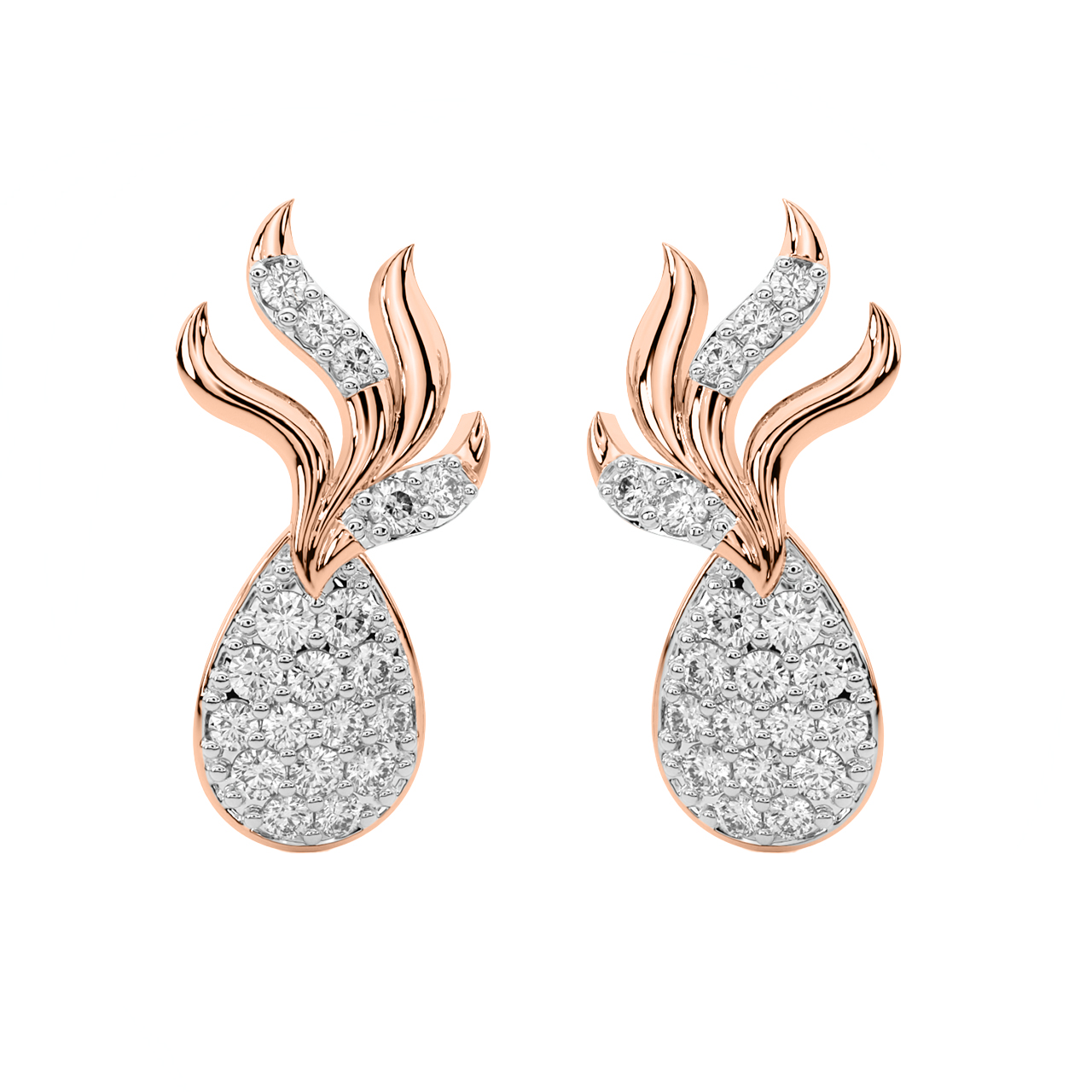 Zindel Round Diamond Stud Earrings
