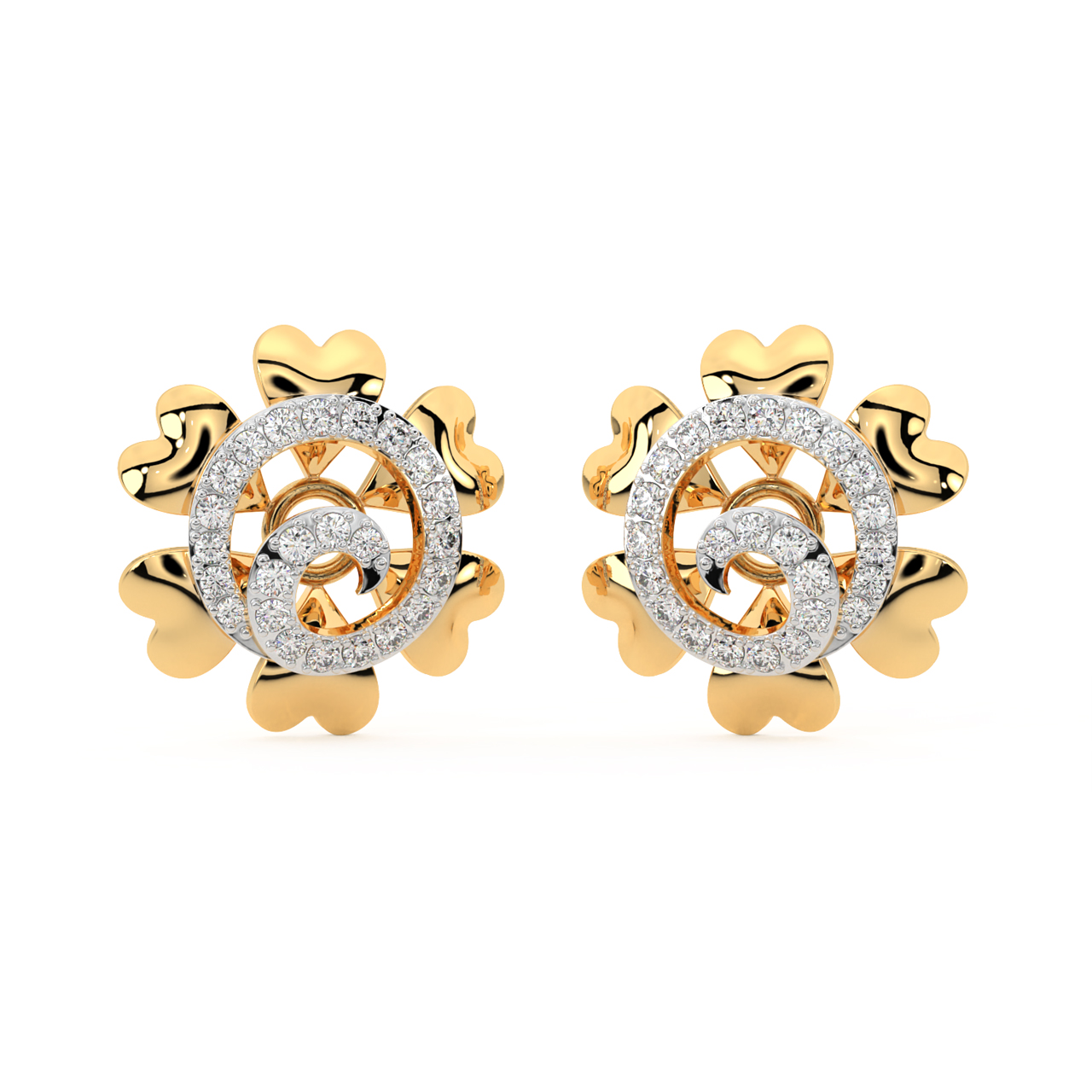 Bright Flower Diamond Earrings