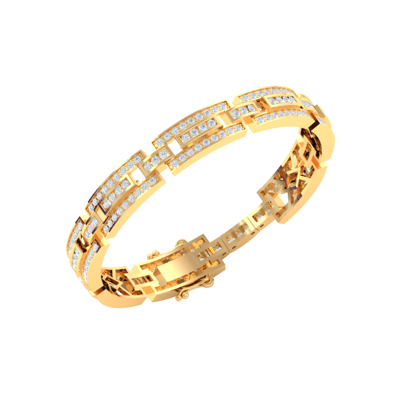 Kanishk Diamond Bracelet In Gold For Men