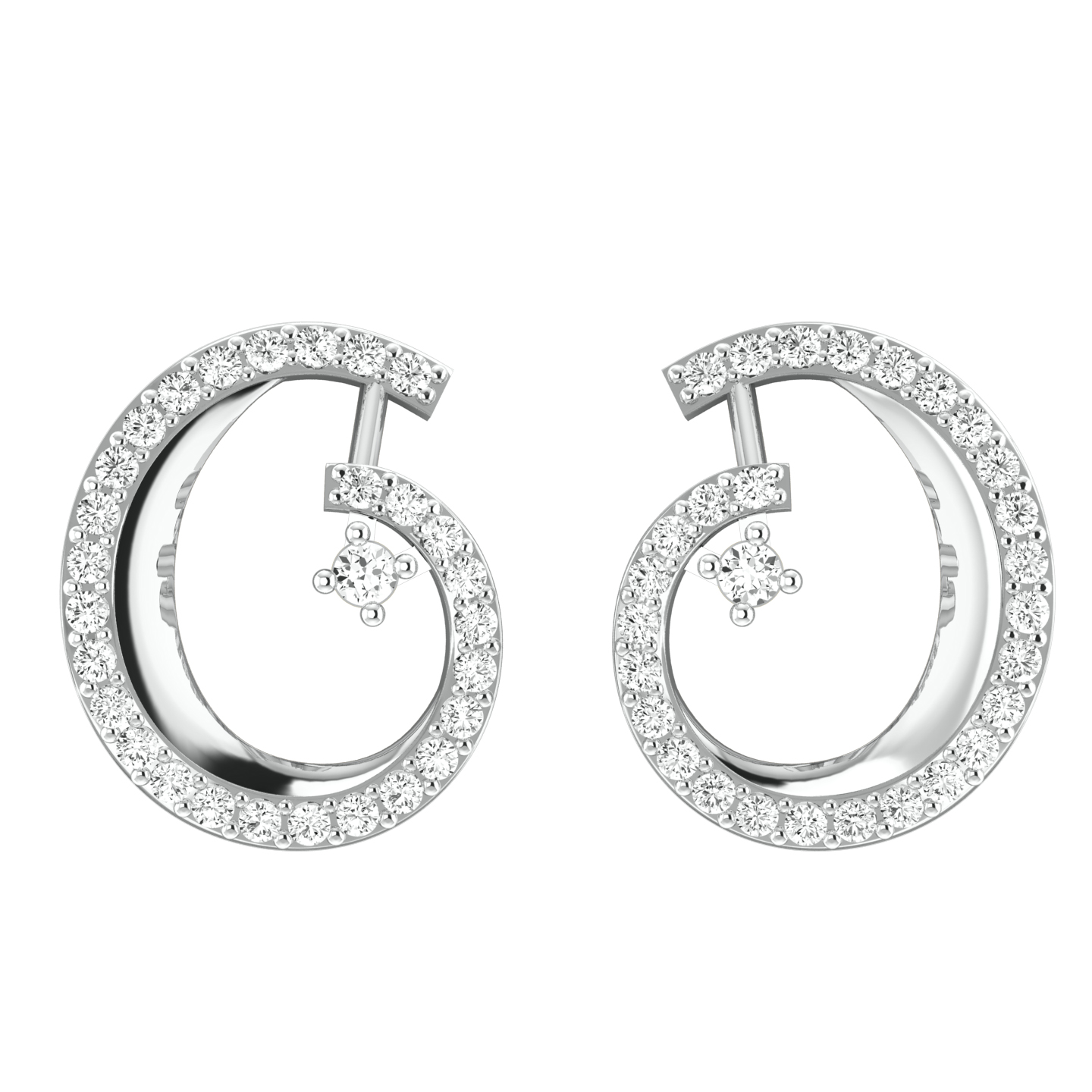 Manya Round Diamond Stud Earrings