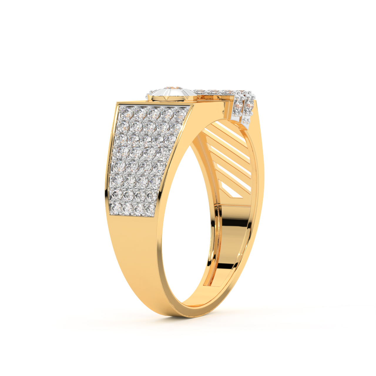 Alliance ring with 0.17 carat diamonds in red gold - BAUNAT