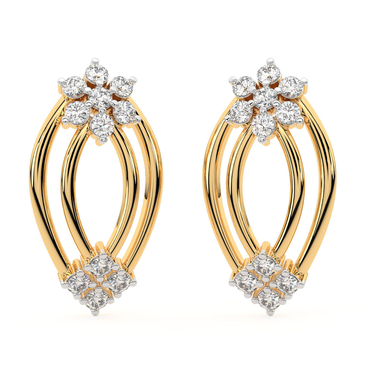 Tozen Round Diamond Stud Earrings